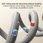 MOMAX DC35 100W USB-C / Type-C to USB-C / Type-C Magnetic Braided Data Cable, 1m - Image 3