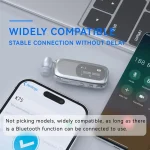 K75 Long Battery Life Business Collar Clip Type Single Ear Bluetooth Earphones - Image 3