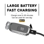 K75 Long Battery Life Business Collar Clip Type Single Ear Bluetooth Earphones - Image 5