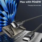 Yesido 60W 3A USB-C / Type-C to Type-C Charging Data Cable, 0.3m, 1.2m, 2m, 3m - Image 4