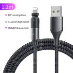 2.4A USB to 8 Pin 180 Degree Rotating Elbow Charging Cable, 1.2m 8 Pin, 2m 8 Pin - Image 2