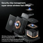 Yesido DS22 5 in 1 Multifunction Clock Wireless Fast Charge Station, For iPhone / Apple Watch / AirPods - Image 6