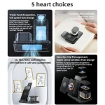 Yesido DS23 5 in 1 Multifunction Clock Wireless Fast Charge Station, For Samsung Phone Series / Watch / EarPods - Image 3