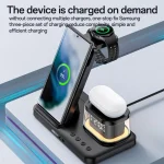 Yesido DS23 5 in 1 Multifunction Clock Wireless Fast Charge Station, For Samsung Phone Series / Watch / EarPods - Image 4