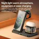 Yesido DS23 5 in 1 Multifunction Clock Wireless Fast Charge Station, For Samsung Phone Series / Watch / EarPods - Image 9