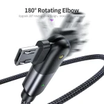2.4A USB to Micro USB 180 Degree Rotating Elbow Charging Cable, 1.2m Micro USB, 2m Micro USB - Image 5