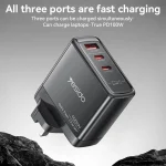 Yesido YC95 PD100W 2 USB-C , USB-A Three Ports GaN Fast Charger, UK Plug - Image 2