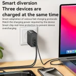 Yesido YC95 PD100W 2 USB-C , USB-A Three Ports GaN Fast Charger, UK Plug - Image 5