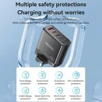 Yesido YC95 PD100W 2 USB-C , USB-A Three Ports GaN Fast Charger, UK Plug - Image 6