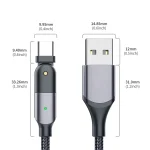 3A USB to USB-C / Type-C 180 Degree Rotating Elbow Charging Cable, 1.2m Type-C, 2m Type-C - Image 3