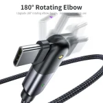 3A USB to USB-C / Type-C 180 Degree Rotating Elbow Charging Cable, 1.2m Type-C, 2m Type-C - Image 5