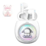 ONIKUMA T302 RGB Cute Unique Doll BT 5.4 Wireless Earphones, White, Pink