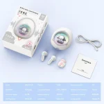 ONIKUMA T302 RGB Cute Unique Doll BT 5.4 Wireless Earphones, White, Pink - Image 2