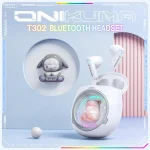 ONIKUMA T302 RGB Cute Unique Doll BT 5.4 Wireless Earphones, White, Pink - Image 3