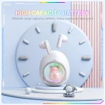 ONIKUMA T302 RGB Cute Unique Doll BT 5.4 Wireless Earphones, White, Pink - Image 6