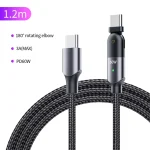 60W 3A USB-C / Type-C to Type-C 180 Degree Rotating Elbow Fast Charging Cable, 1.2m 60W PD, 2m 60W PD - Image 2