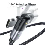 100W 5A USB-C / Type-C to Type-C 180 Degree Rotating Elbow Fast Charging Cable, 1.2m 100W PD, 2m 100W PD - Image 4