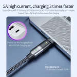 100W 5A USB-C / Type-C to Type-C 180 Degree Rotating Elbow Fast Charging Cable, 1.2m 100W PD, 2m 100W PD - Image 5