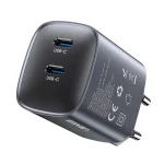 USAMS CC305 T66 45W Dual USB-C / Type-C GaN Fast Charger, EU Plug, CC305