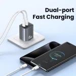 USAMS CC305 T66 45W Dual USB-C / Type-C GaN Fast Charger, EU Plug, CC305 - Image 3
