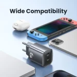 USAMS CC305 T66 45W Dual USB-C / Type-C GaN Fast Charger, EU Plug, CC305 - Image 6