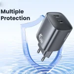 USAMS CC305 T66 45W Dual USB-C / Type-C GaN Fast Charger, EU Plug, CC305 - Image 10