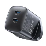 USAMS CC307 T66 45W Dual USB-C / Type-C GaN Fast Charger, UK Plug, CC307