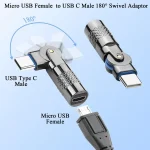 3A Digital Charge Adapter, Type-C Male to Micro USB Female - Image 3