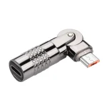 3A Metal 180 Rotating with Light Charge Adapter, Micro USB Male to Micro USB Female