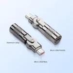 3A Metal 180 Rotating with Light Charge Adapter, Micro USB Male to Micro USB Female - Image 3