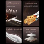 TOTU CB-20-CC 60W USB-C / Type-C to Type-C Crystals Braided Data Cable, CB-20-CC - Image 5