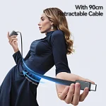 USAMS CC296 30W Fast Charger With Retractable USB-C / Type-C Cable, EU Plug - Image 4