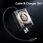 USAMS CC300 65W Fast Charger With Retractable USB-C / Type-C Cable, US Plug - Image 3