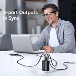 USAMS CC300 65W Fast Charger With Retractable USB-C / Type-C Cable, US Plug - Image 5