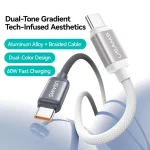 USAMS SJ756 Type-C to Type-C 60W Dual Color Aluminum Alloy Fast Charging Data Cable, Type-C to Type-C - Image 2
