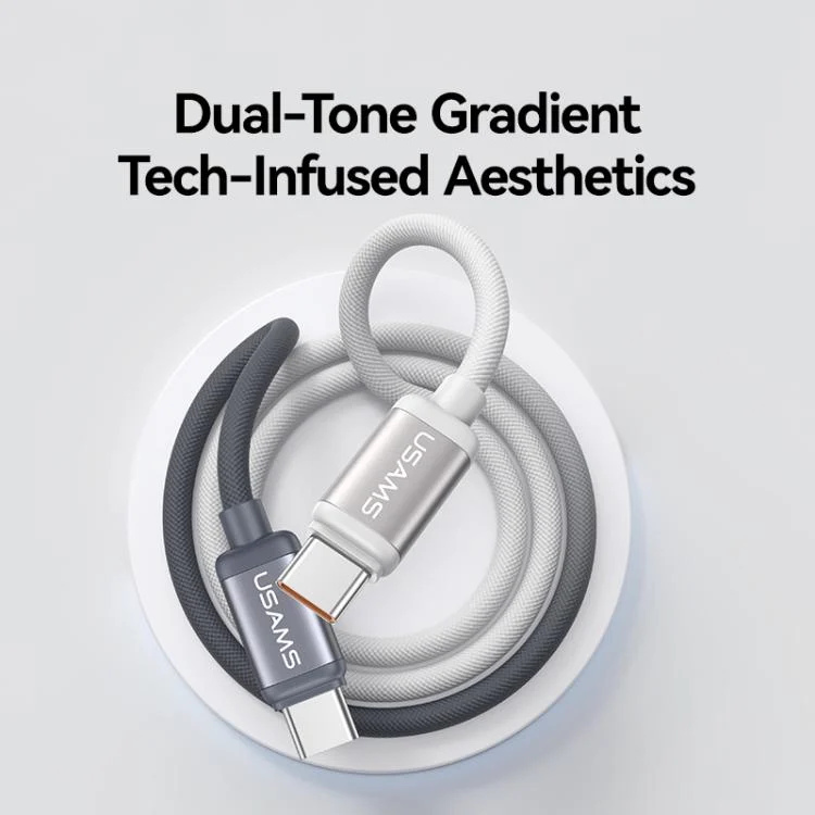 EDA0079747_B2.webp USAMS SJ756 Type-C to Type-C 60W Dual Color Aluminum Alloy Fast Charging Data Cable, Type-C to Type-C - Image 3