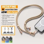 WK WDC-70 65W Type-C to Type-C Phone Lanyard Data Cable, Length: 1.6m - Image 6