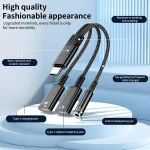 Type-C to 3.5mm and Type-C Charging Audio Adapter Cable, 3 in 1 (Red), 3 in 1 (Grey), 3 in 1 (Black) - Image 2