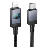 hoco X118 Generous 1m PD 27W Fast Charging Data Cable with Display, Type-C to 8 Pin