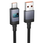 hoco X118 Generous 1m 5A Fast Charging Data Cable with Display, USB to Type-C