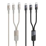 hoco U139 100W Type-C to Type-C and 8 Pin Fast Charging Data Cable, Length: 1.2m, Type-C to Type-C and 8 Pin - Image 2