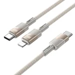 hoco U139 100W Type-C to Type-C and 8 Pin Fast Charging Data Cable, Length: 1.2m, Type-C to Type-C and 8 Pin - Image 3