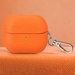 Litchi Texture PU Earphones Case with Hook, For Samsung Galaxy Buds 3 / 3 Pro