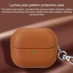 Litchi Texture PU Earphones Case with Hook, For Samsung Galaxy Buds 3 / 3 Pro - Image 3