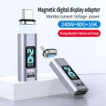 Type-C Male to Female PD240W 80Gbps 60K Digital Magnetic Suction Adapter, Straight Head, Elbow Head - Image 2