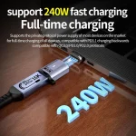 Type-C Male to Female PD240W 80Gbps 60K Magnetic Suction Adapter, Straight Head, Elbow Head, Side Elbow - Image 4