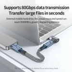 Type-C Male to Female PD240W 80Gbps 60K Magnetic Suction Adapter, Straight Head, Elbow Head, Side Elbow - Image 6