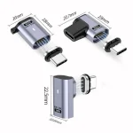 Type-C Male to Female PD240W 80Gbps 60K Magnetic Suction Adapter, Straight Head, Elbow Head, Side Elbow - Image 7