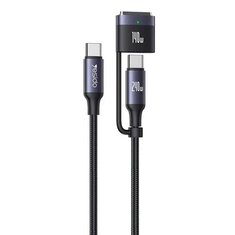 Yesido CA197 2 in 1 240W Type-C to Type-C and MagSafe 3 Magnetic Charging Data Cable, Length: 2m