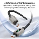 Yesido CA198 60W Type-C to Type-C Streamer Light Data Cable, Length: 1.2m - Image 2